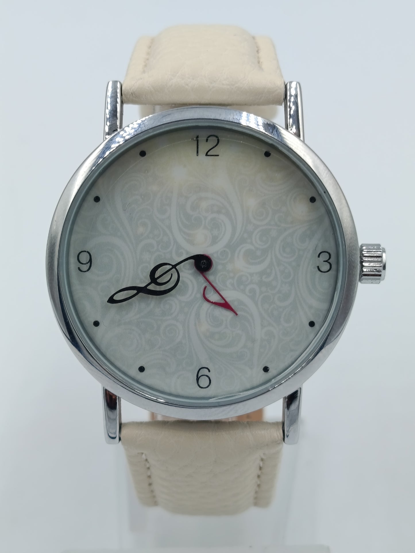 Vivat Damen Uhr Beige Leder Minimalistisch Elegant Quarz Armbanduhr