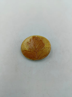 Vintage Brosche Blatt Motiv Keramik Stein Optik 4cm Natur Design