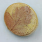 Vintage Brosche Blatt Motiv Keramik Stein Optik 4cm Natur Design