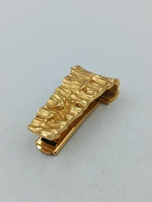 Vintage Krawattenklammer Goldfarben Struktur Design 4,5cm Herren