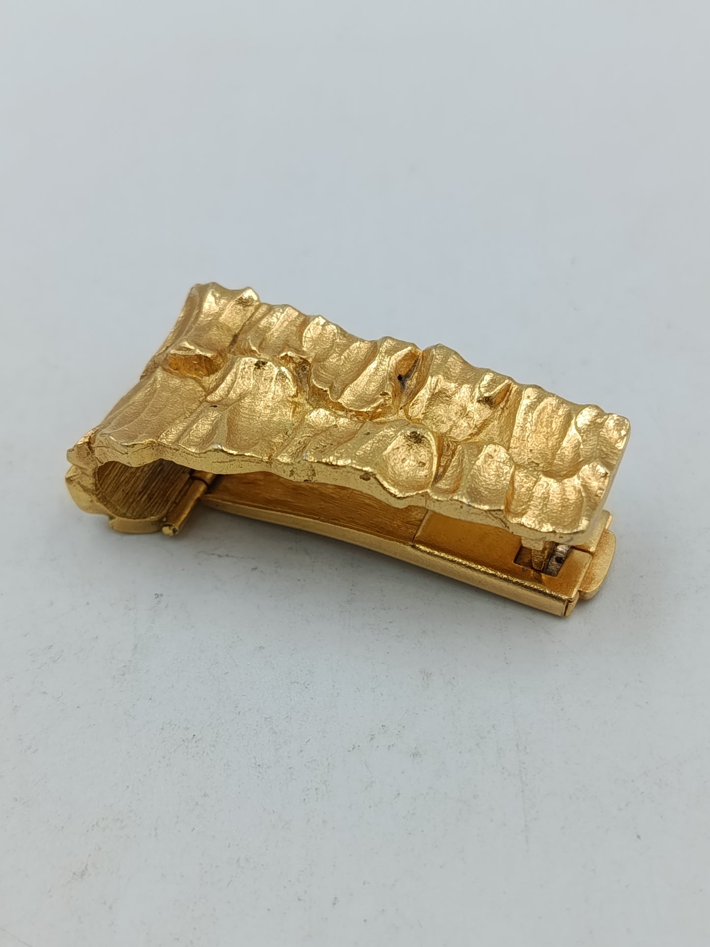 Vintage Krawattenklammer Goldfarben Struktur Design 4,5cm Herren