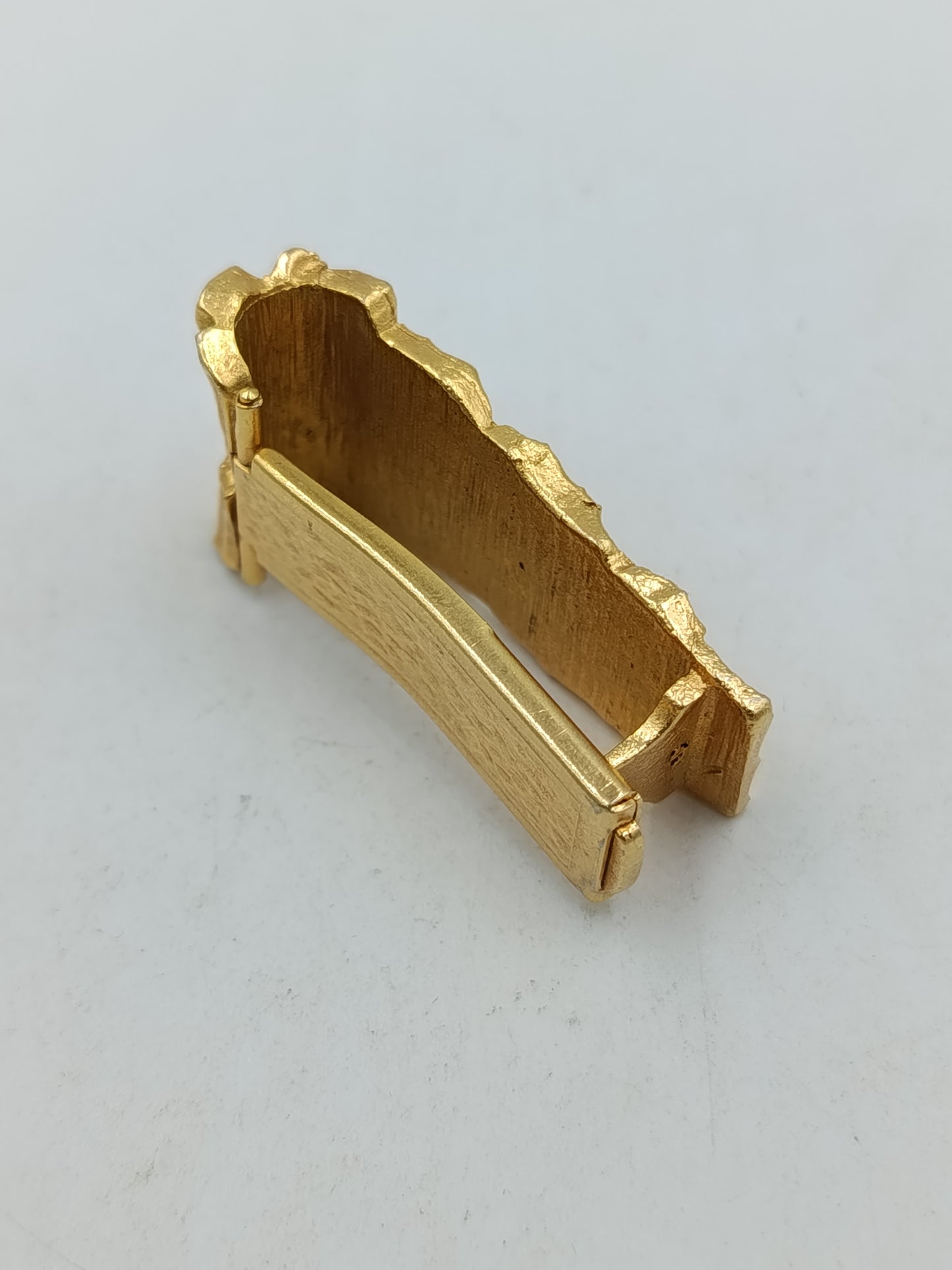 Vintage Krawattenklammer Goldfarben Struktur Design 4,5cm Herren