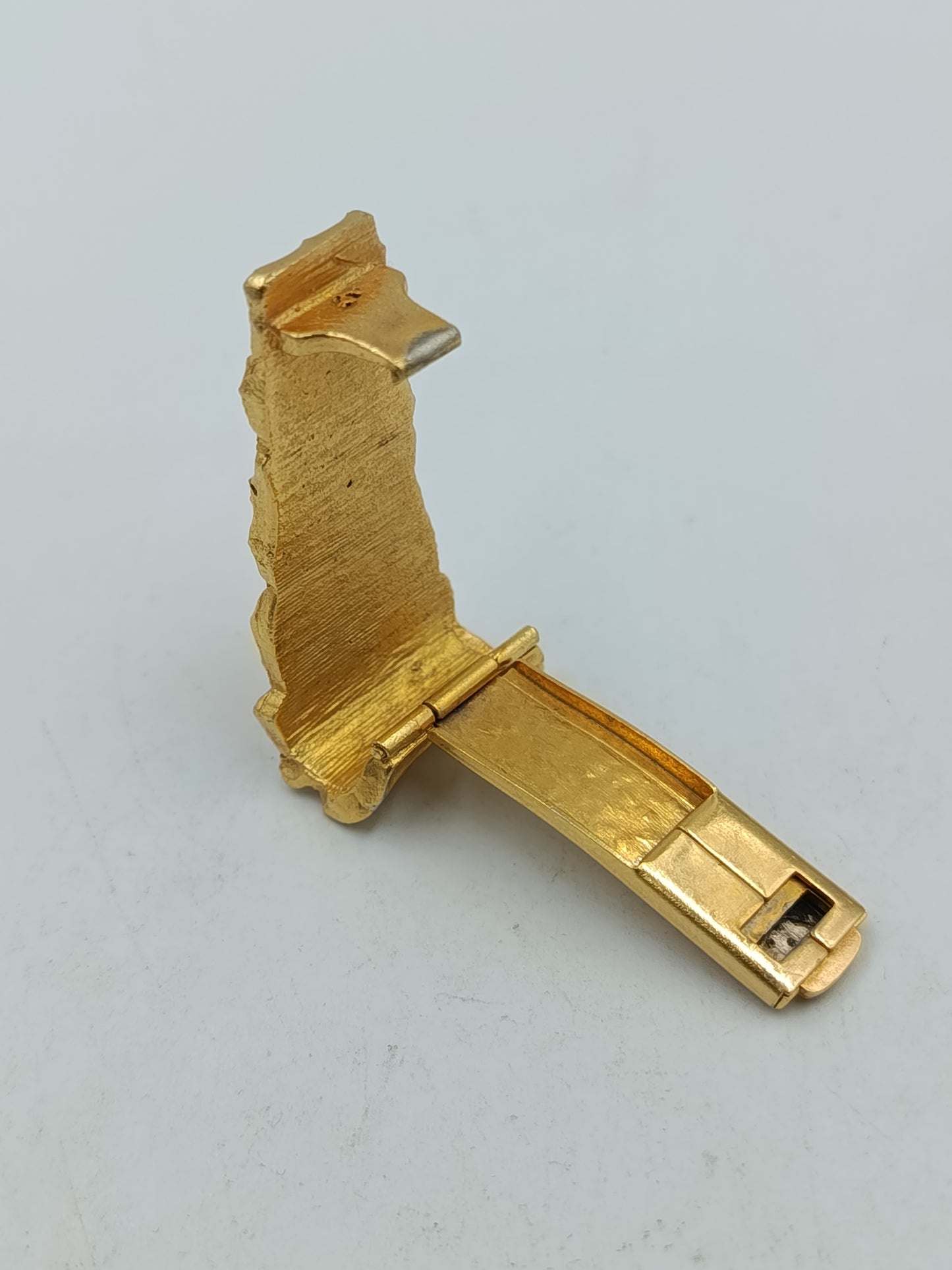 Vintage Krawattenklammer Goldfarben Struktur Design 4,5cm Herren