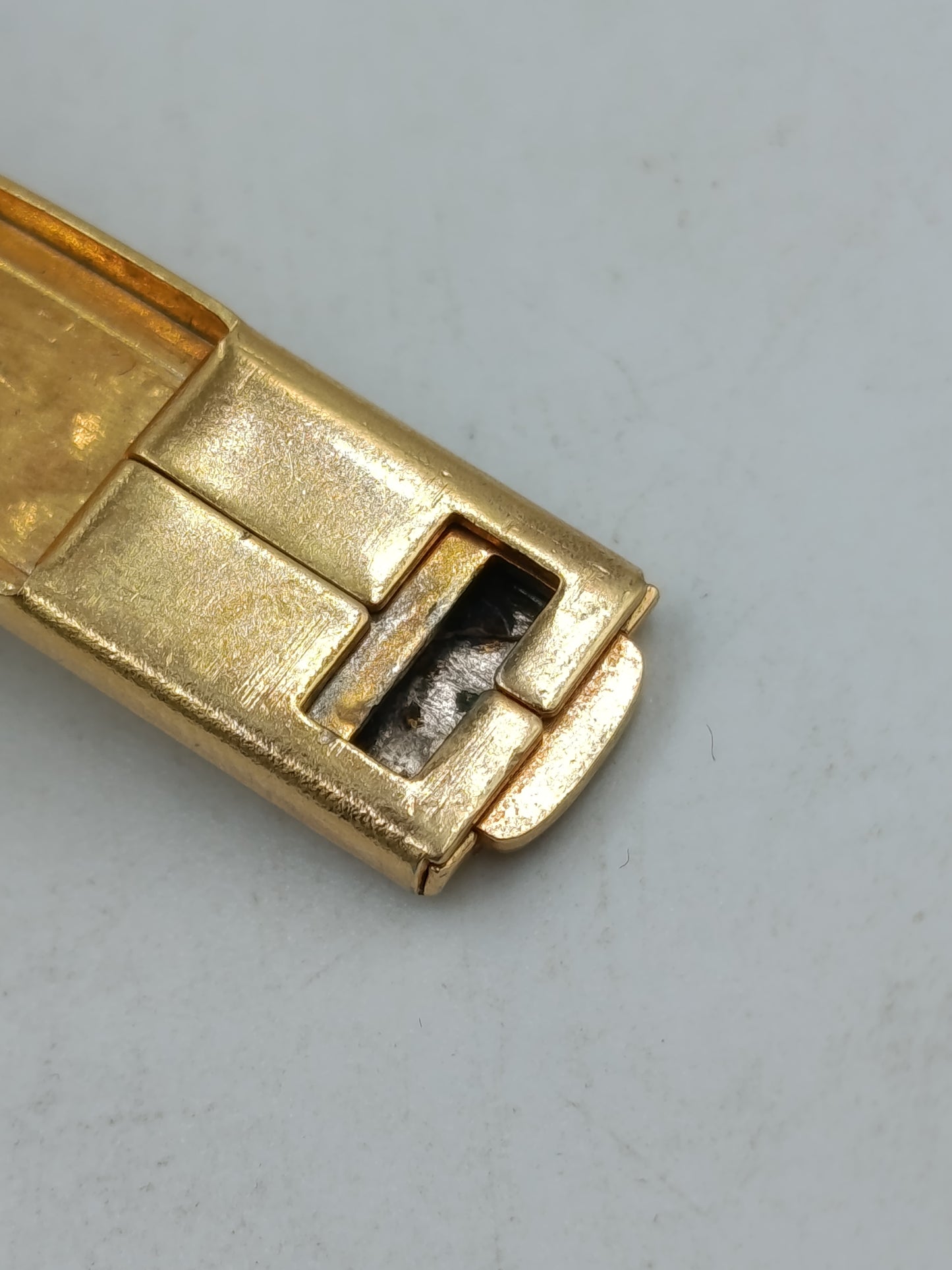 Vintage Krawattenklammer Goldfarben Struktur Design 4,5cm Herren
