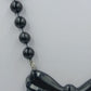 Vintage Halskette Schleife Schwarz Perlenkette 49cm Retro Statement