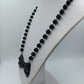 Vintage Halskette Schleife Schwarz Perlenkette 49cm Retro Statement
