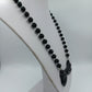 Vintage Halskette Schleife Schwarz Perlenkette 49cm Retro Statement