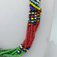 Ethno Perlenkette Bunt Multistrang Afrika Stil 53cm Vintage