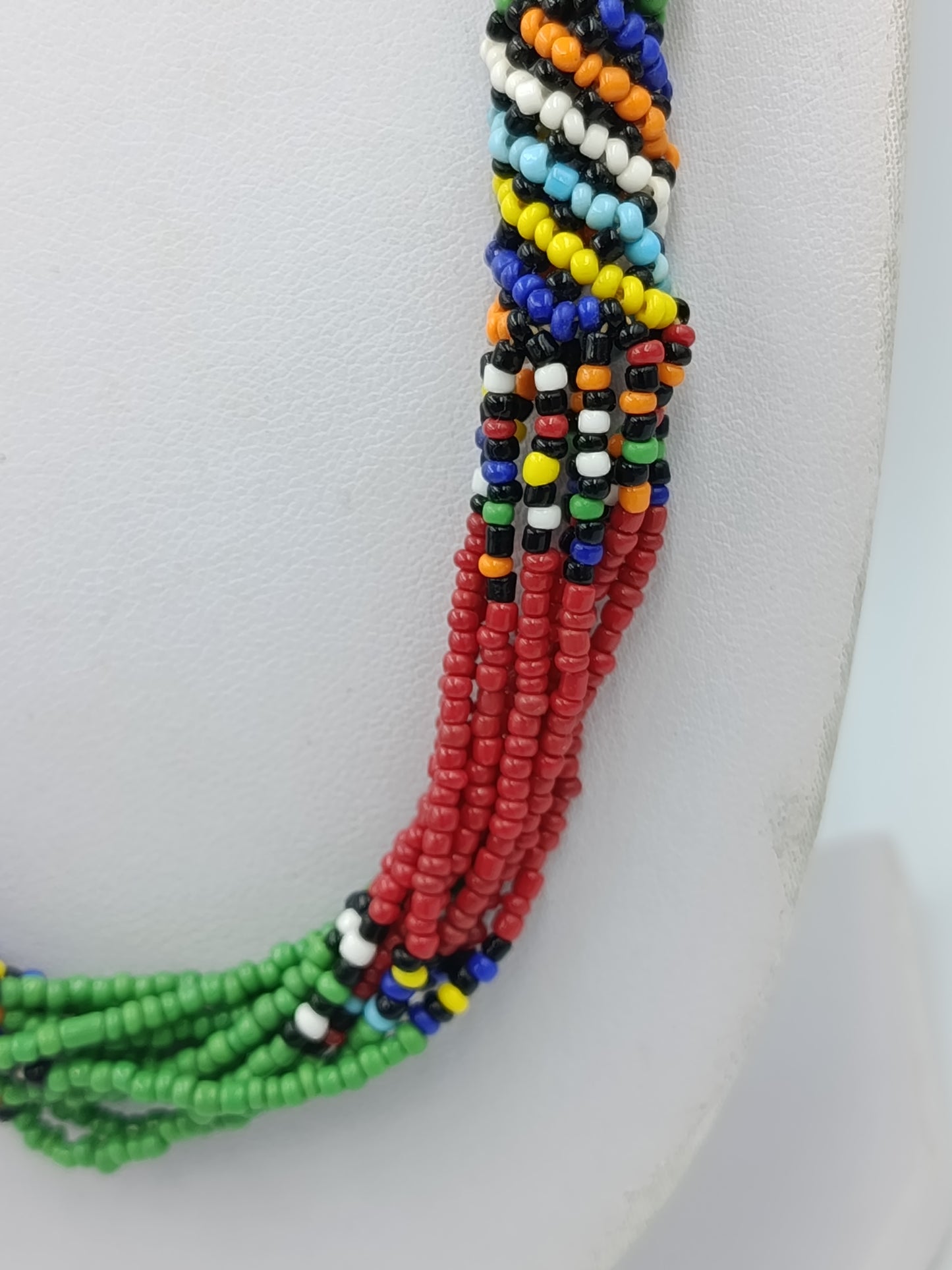 Ethno Perlenkette Bunt Multistrang Afrika Stil 53cm Vintage