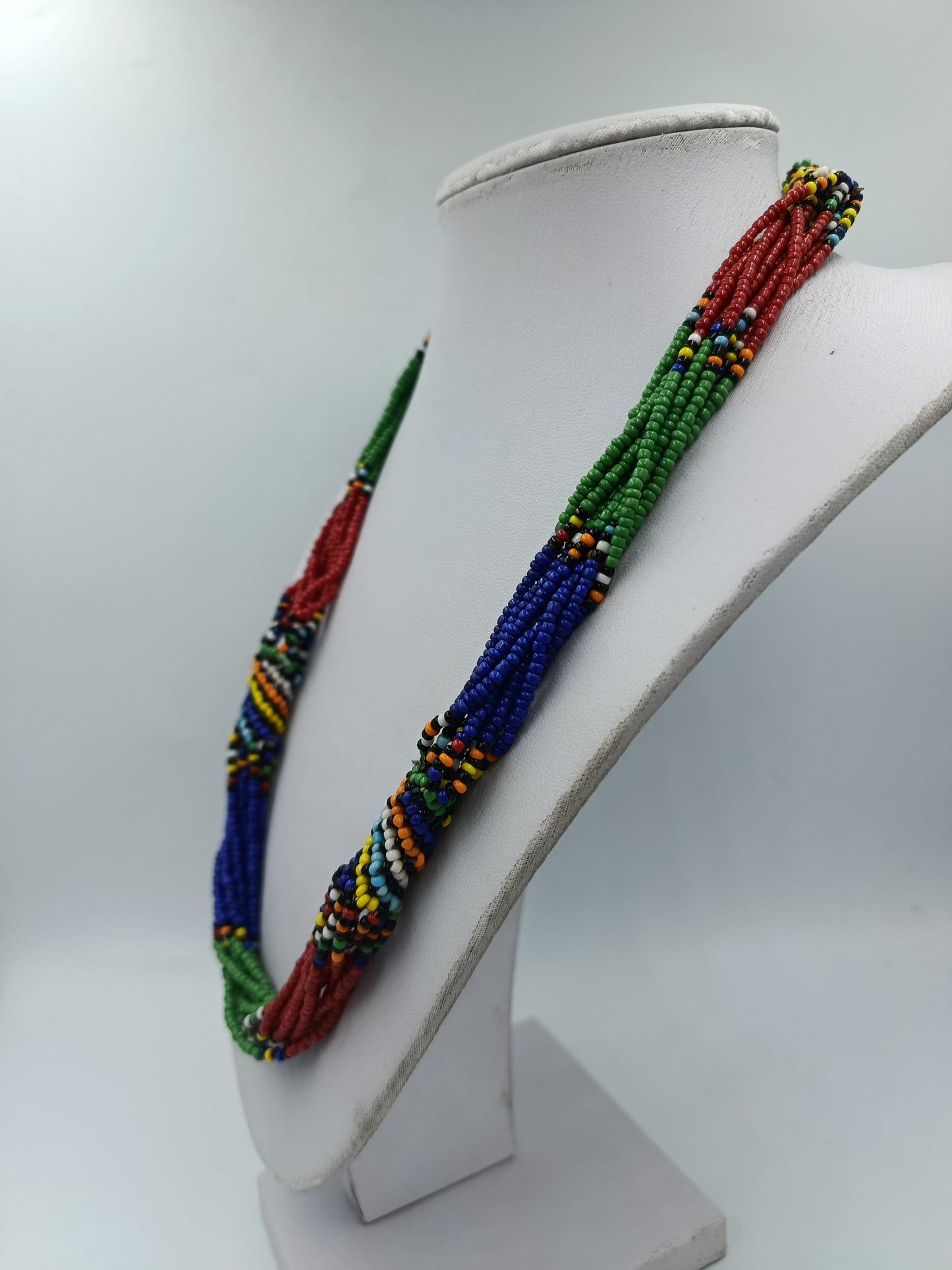 Ethno Perlenkette Bunt Multistrang Afrika Stil 53cm Vintage