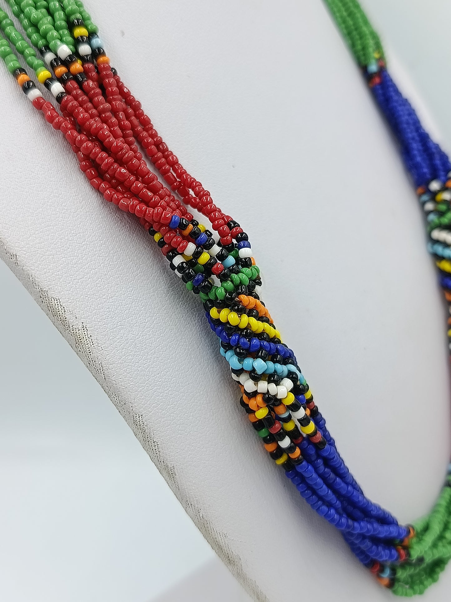 Ethno Perlenkette Bunt Multistrang Afrika Stil 53cm Vintage