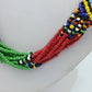 Ethno Perlenkette Bunt Multistrang Afrika Stil 53cm Vintage
