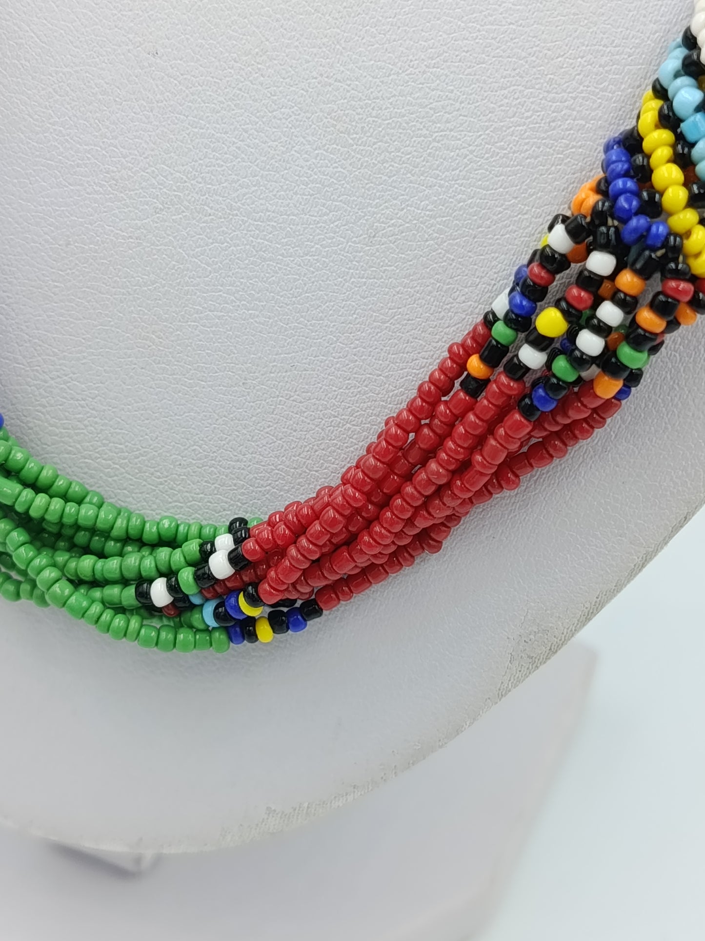 Ethno Perlenkette Bunt Multistrang Afrika Stil 53cm Vintage