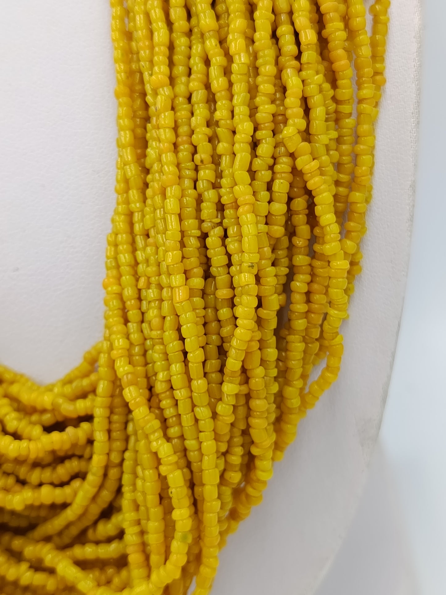 Statement Perlenkette Gelb Multistrang Boho Ethno Vintage voluminöses Desig