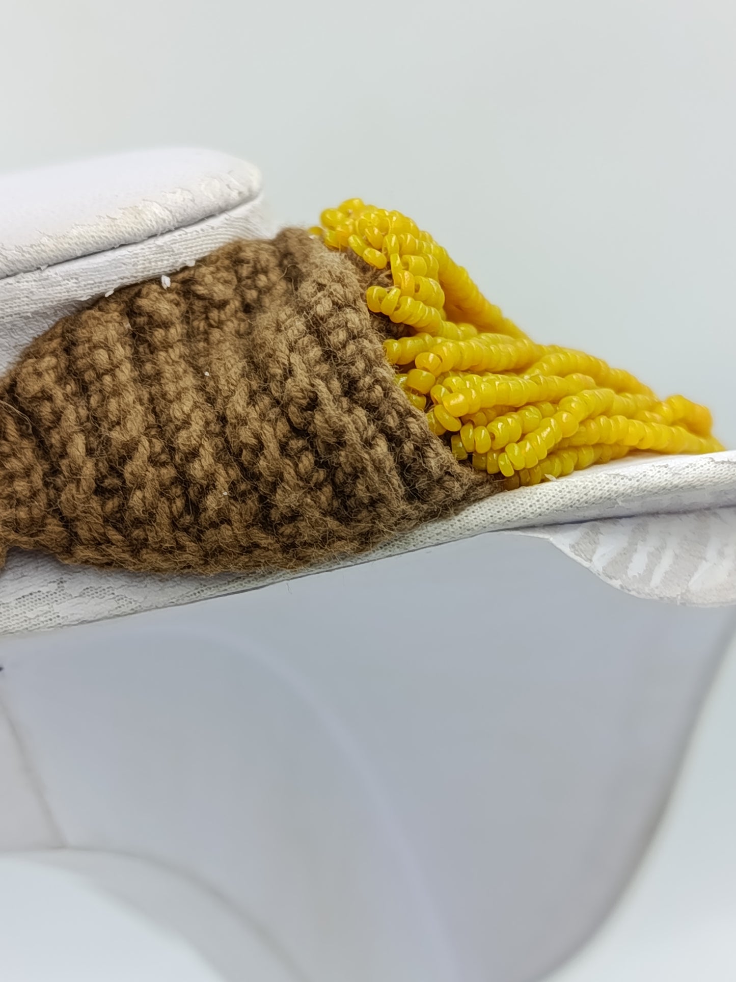 Statement Perlenkette Gelb Multistrang Boho Ethno Vintage voluminöses Desig