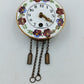 Antike Wanduhr Emaille Zifferblatt Blumen Dekor Schwarzwald Uhrwerk Vintage