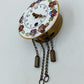 Antike Wanduhr Emaille Zifferblatt Blumen Dekor Schwarzwald Uhrwerk Vintage