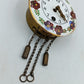 Antike Wanduhr Emaille Zifferblatt Blumen Dekor Schwarzwald Uhrwerk Vintage