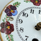 Antike Wanduhr Emaille Zifferblatt Blumen Dekor Schwarzwald Uhrwerk Vintage