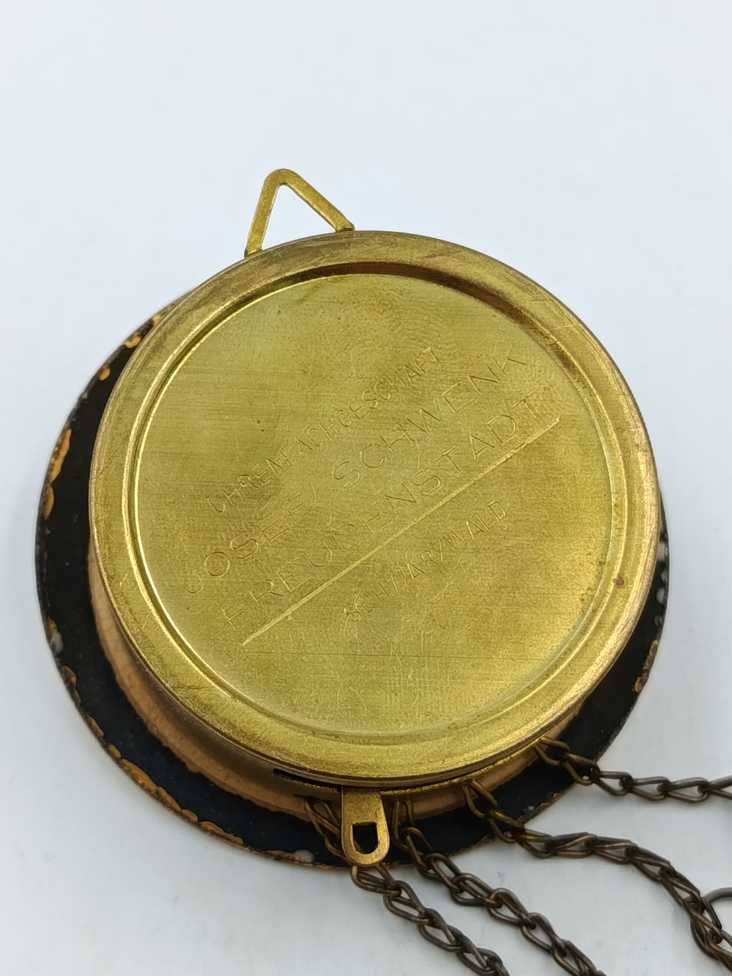 Antike Wanduhr Emaille Zifferblatt Blumen Dekor Schwarzwald Uhrwerk Vintage
