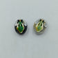 Vintage Ohrclips rot Cabochon silberfarben Retro Schmuck Ohrringe
