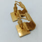 Vintage Manschettenknöpfe goldfarben mit Struktur Retro Herren Schmuck