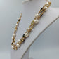 Elegante Perlenkette goldfarben mit schwarzen und klaren Steinen Vintage Stil