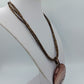 Vintage Halskette mit großem Anhänger Naturstein Optik Braun Beige Boho Stil