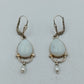 Vintage Ohrringe Tropfenform Weiß mit Perlen Anhänger Elegant
