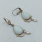 Vintage Ohrringe Tropfenform Weiß mit Perlen Anhänger Elegant