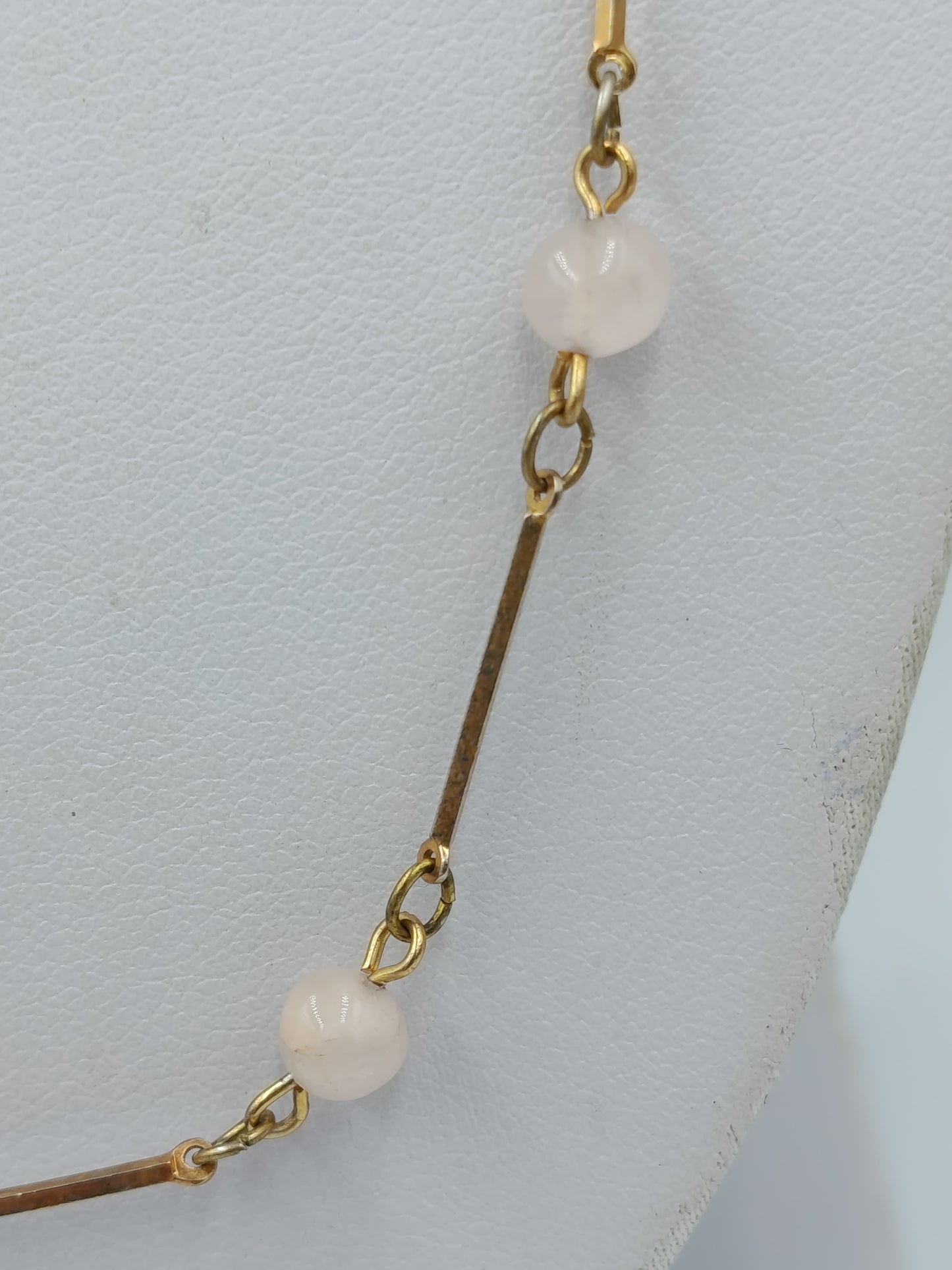 Vintage Halskette Goldfarben mit weißen Perlen Kugeln Elegant