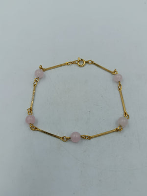Elegantes Perlenarmband Gold & Rosa – Zartes minimalistisches Design