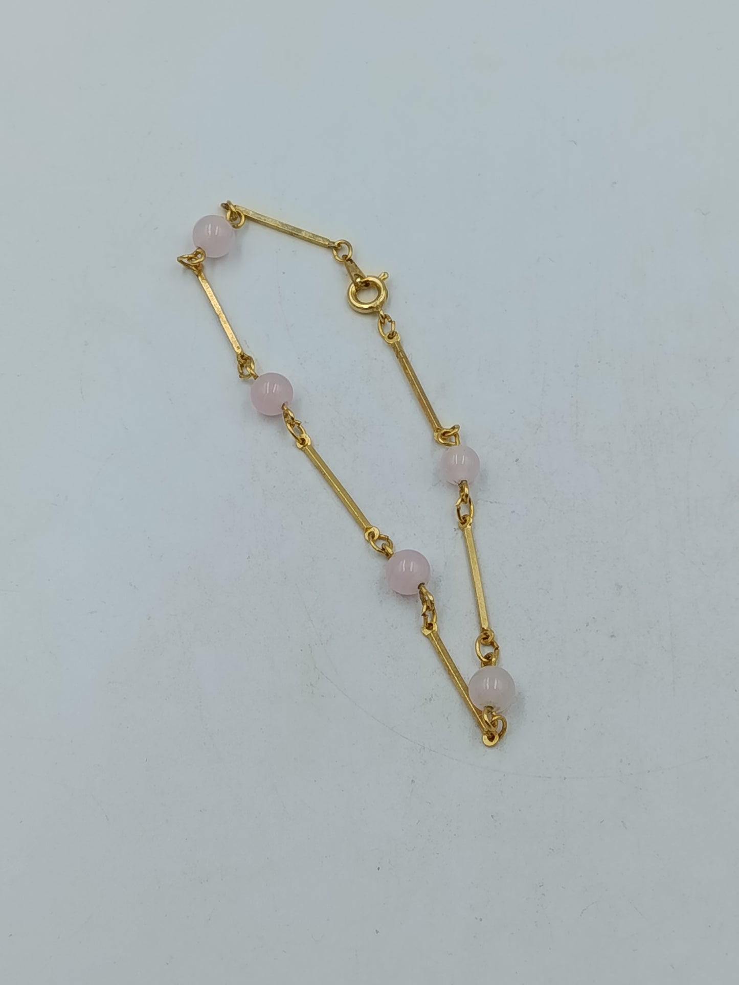 Elegantes Perlenarmband Gold & Rosa – Zartes minimalistisches Design