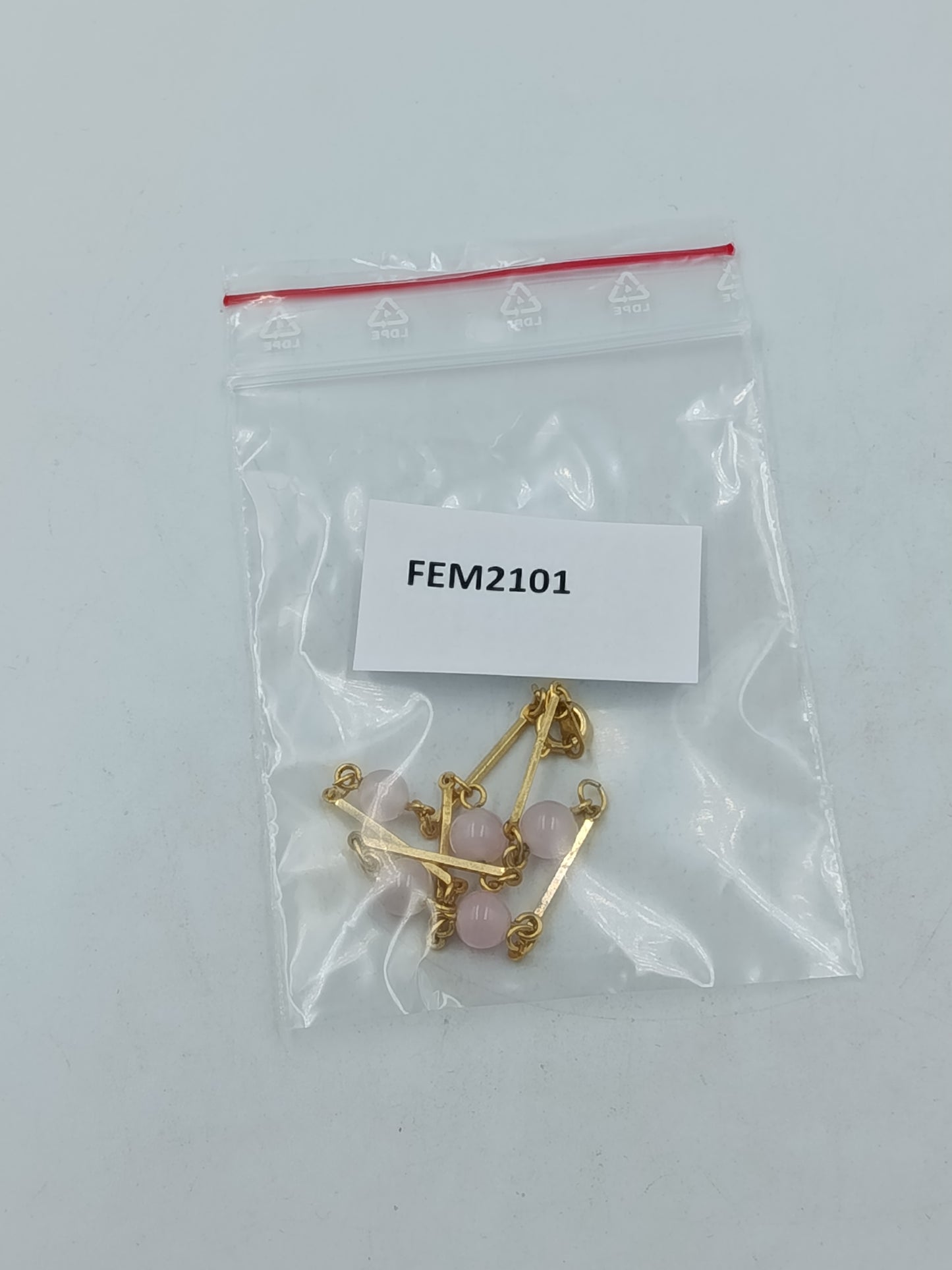 Elegantes Perlenarmband Gold & Rosa – Zartes minimalistisches Design