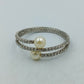 Strass Armreif mit Perlen elastisch  verstellbar elegantes Armband