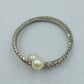Strass Armreif mit Perlen elastisch  verstellbar elegantes Armband