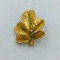 Vintage Brosche Blattmotiv  goldfarben mit grüner Patina