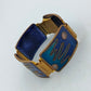 Vintage Emaille Armband Blau Gold Retro Design Glanz