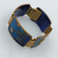 Vintage Emaille Armband Blau Gold Retro Design Glanz