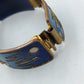 Vintage Emaille Armband Blau Gold Retro Design Glanz