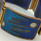 Vintage Emaille Armband Blau Gold Retro Design Glanz