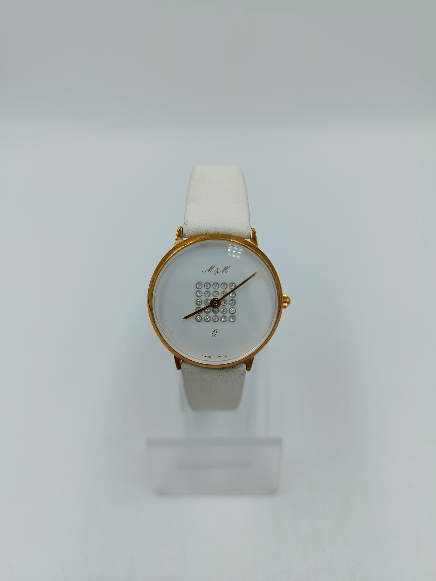 Vintage Damen Armbanduhr Weiss Gold Klassisch Elegant