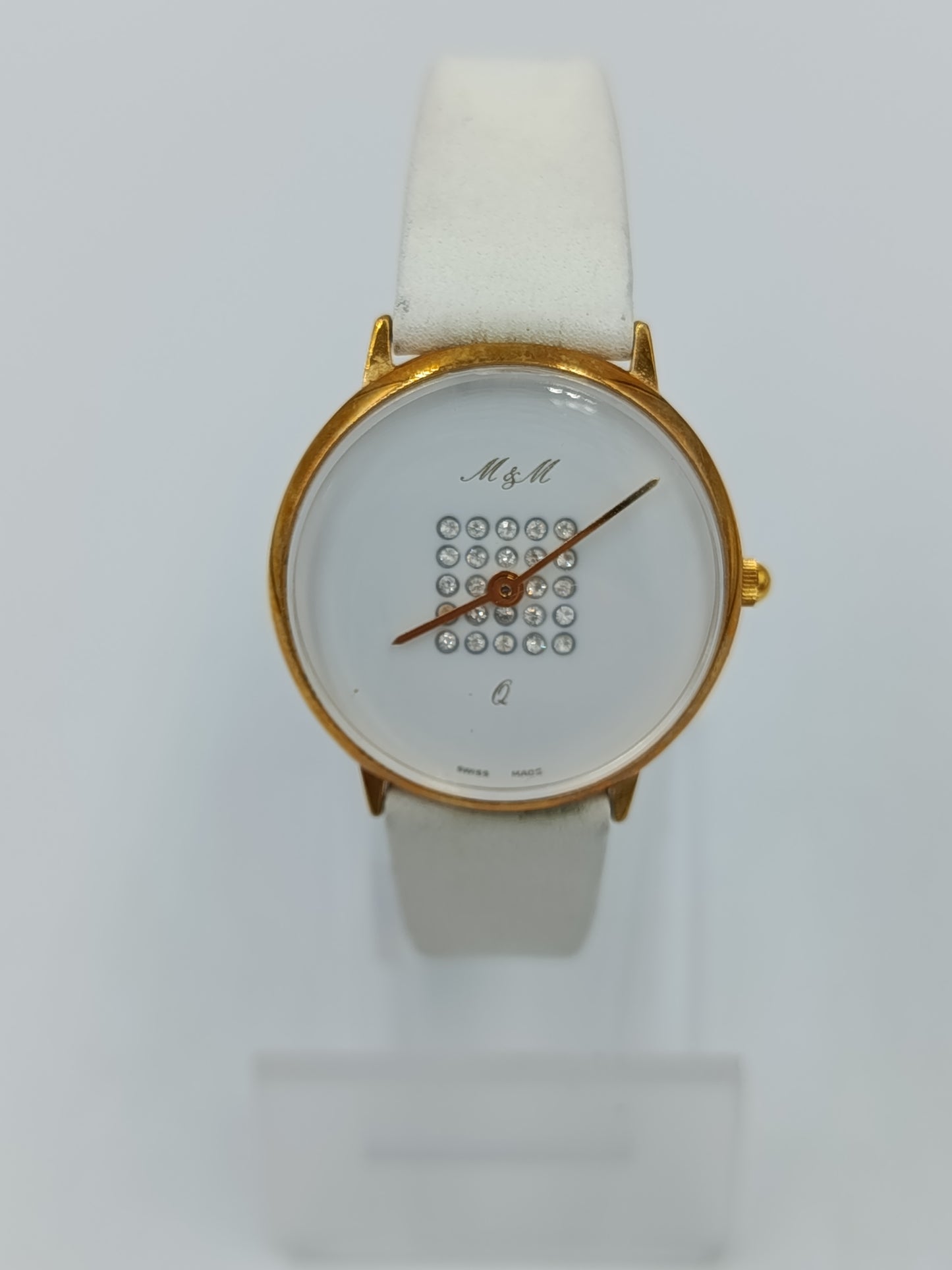Vintage Damen Armbanduhr Weiss Gold Klassisch Elegant