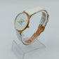 Vintage Damen Armbanduhr Weiss Gold Klassisch Elegant