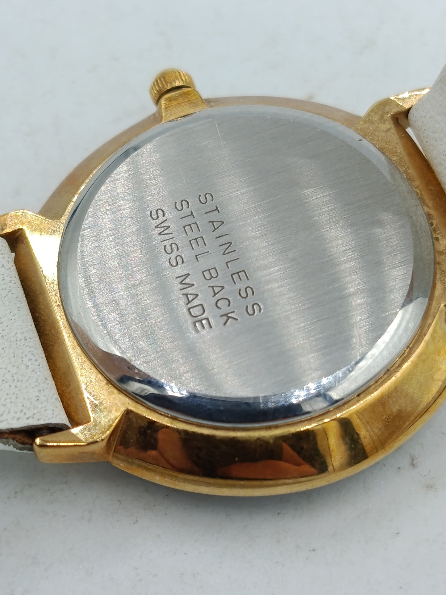 Vintage Damen Armbanduhr Weiss Gold Klassisch Elegant