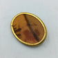 Vintage Brosche Oval Gold Braun Stoff Design Klassisch