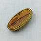 Vintage Brosche Oval Gold Braun Stoff Design Klassisch