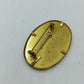 Vintage Brosche Oval Gold Braun Stoff Design Klassisch
