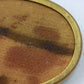 Vintage Brosche Oval Gold Braun Stoff Design Klassisch