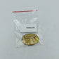 Vintage Brosche Oval Gold Braun Stoff Design Klassisch